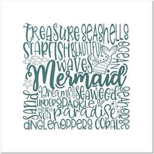 Mermaid Word Cloud Posters and Art